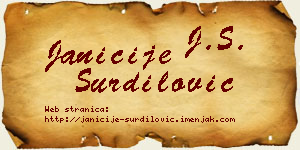 Janićije Šurdilović vizit kartica
